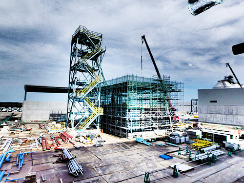 株式会社水上組の火力発電所建築現場