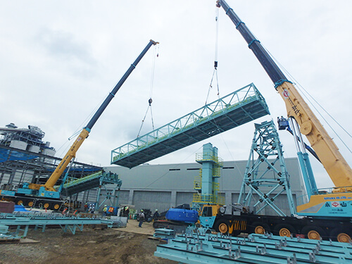 株式会社水上組の火力発電所建築現場